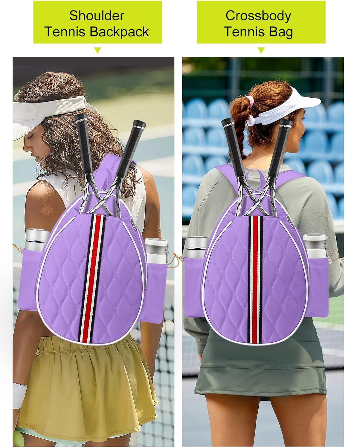 Tennis Bags Holds 2 Rackets for Women & Men, Tennis Backpack Crossbody & Shoulder Racket Bag, Insulated Pocket, Pickleball Bags for Women, Men and Youth