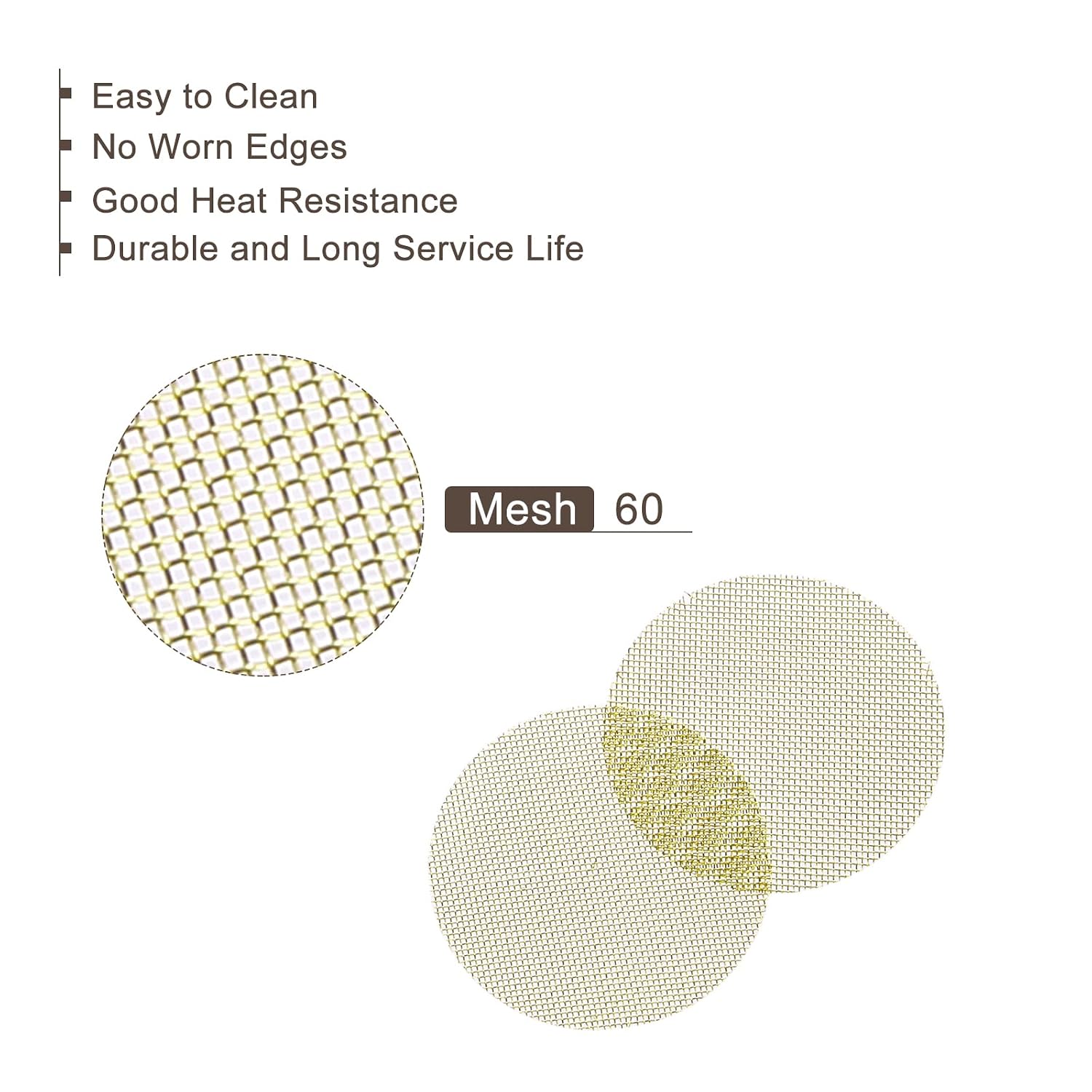 MECCANIXITY Pipe Screen Brass Screens, 1 Inch(25.4mm) Diameter for Pipe Filter, Pack of 80