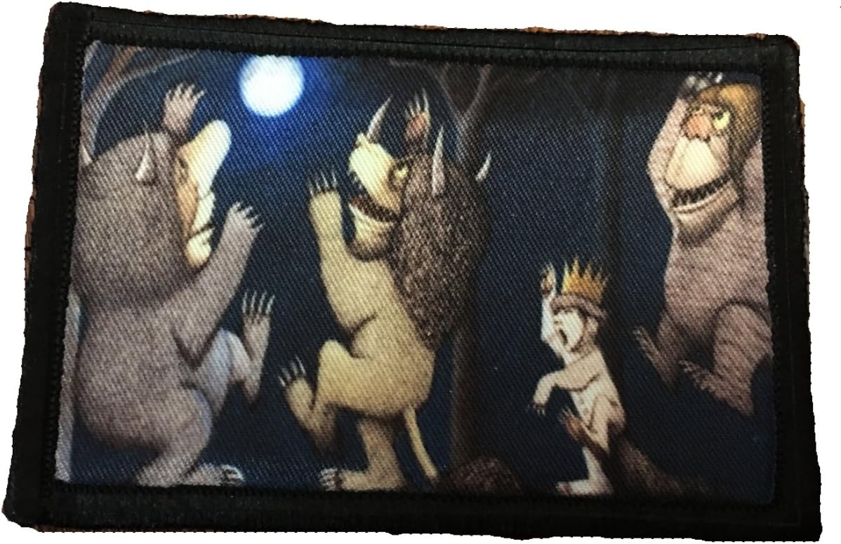 Where The Wild Things are Morale Patch. 2x3" Hook and Loop Patch. Made in The USA