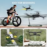Holy Stone FPV Drone avec 4k HD Caméra pour Enfants et Adultes, HS280D pliable RC Quadcopter avec moteur sans brushless, flux optique, robinet de vol, commande vocale, gestuelle, 2 Batteries modulaires