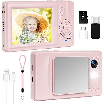 Digital Camera 4K - 48MP UHD Compact Digital Camera with 2.8 Inch LCD Screen and 18X Digital Zoom Anti-Shake Photography Vlog