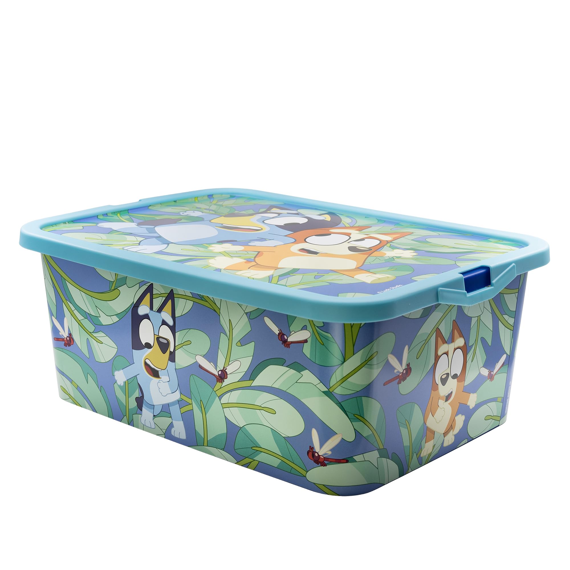 Stor Bluey Storage Box Container with Click Lock Lid, For Kids, Bedroom, Playroom, Toys, BPA Free, 13 Litre