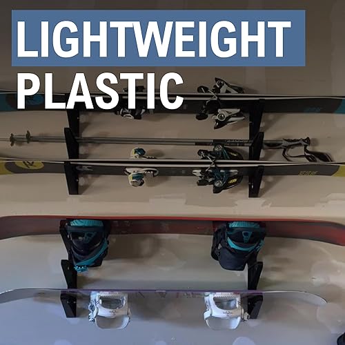 Miniatura 4 de StoreYourBoard Estante de almacenamiento de plástico ABS para esquí y snowboard, negro, 20 pulgadas