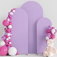 Vista 54 de Wokceer Juego de 3 fundas de arco de boda de elastano ajustadas para arco de boda para parte superior redonda, soporte de arco de Chiara