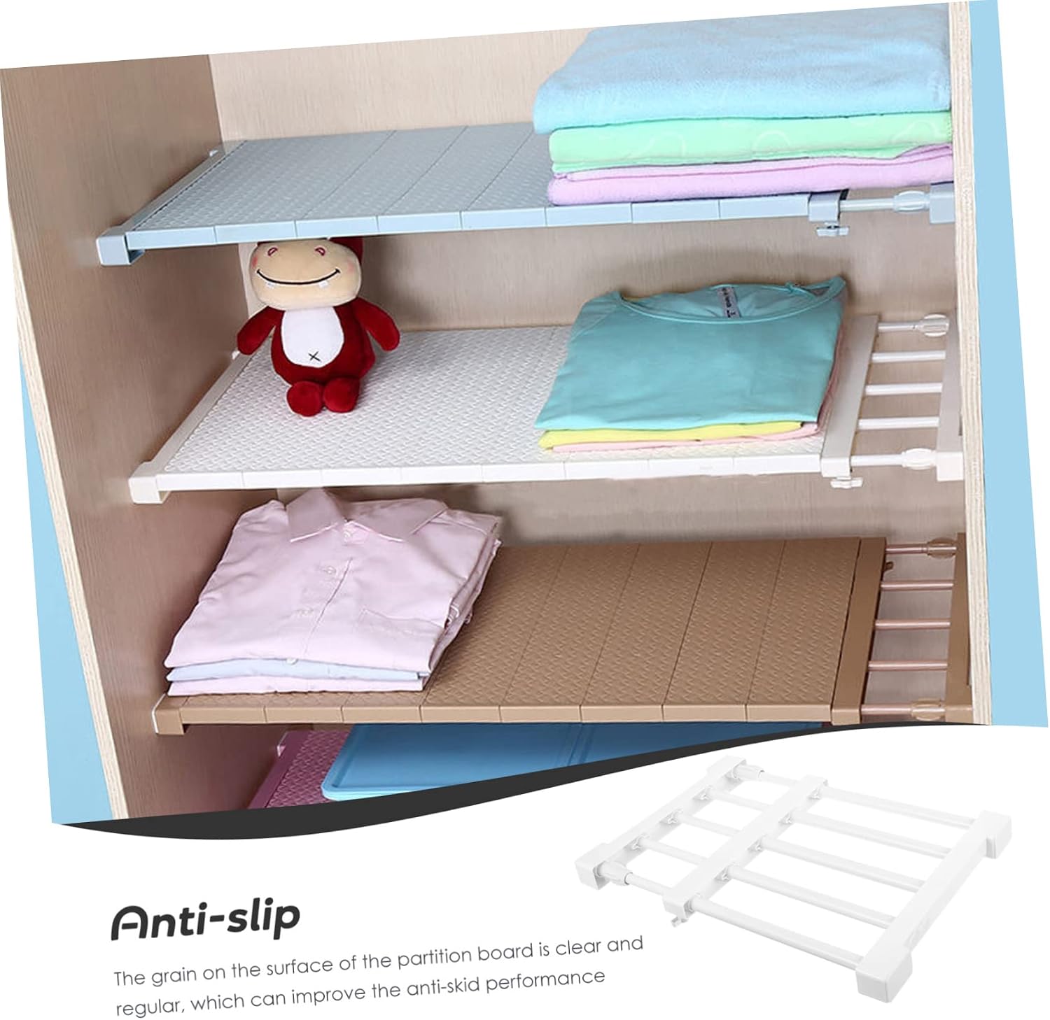Outanaya Closet Shelf Dividers Tension Rods for Closets Multi-use Storage Partition