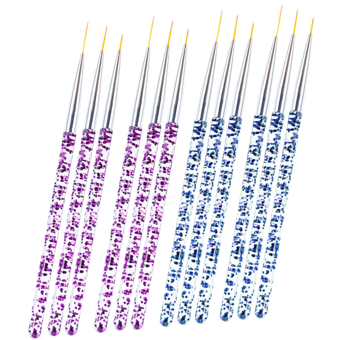 SHERCHPRY 12 pcs Nail Art Striping Brushes Nail Design Pens for Fine Line Drawing for Home Salon Use Stylish Colors