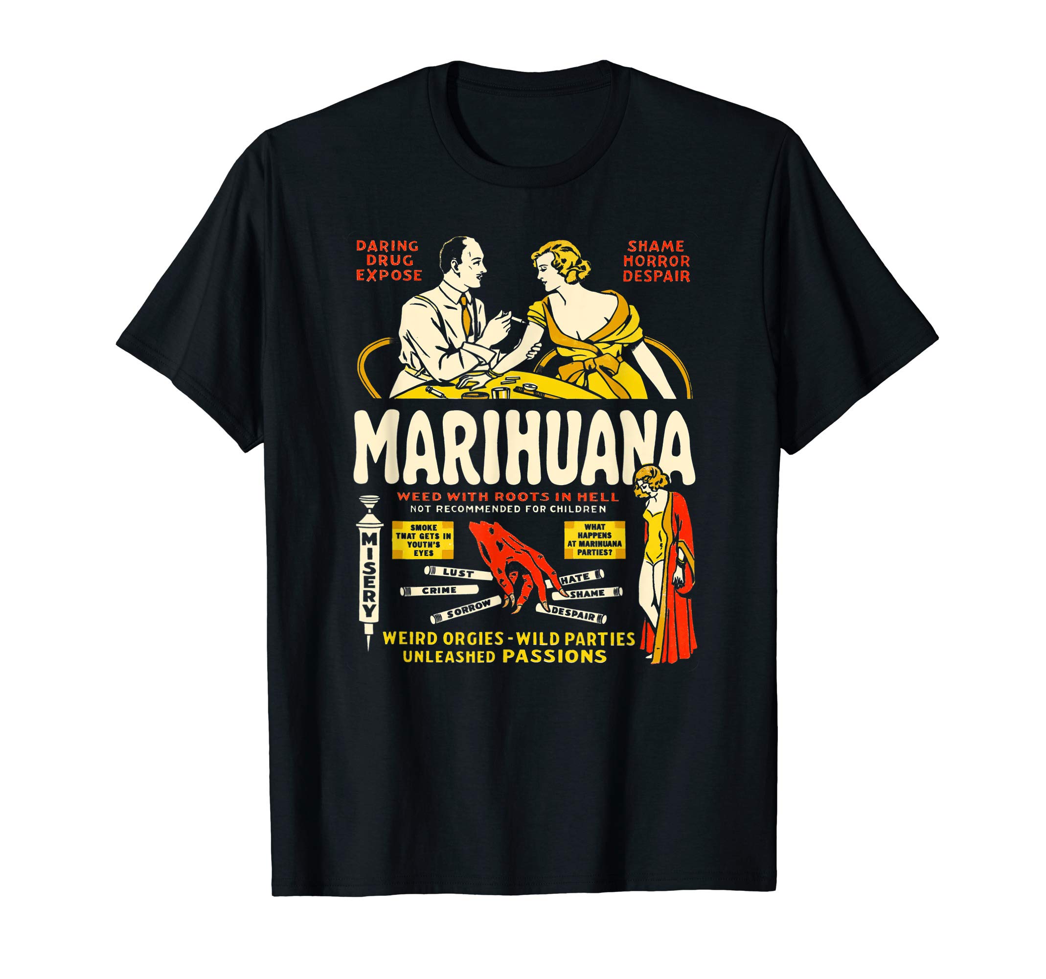 America VintageCool Anti Weed Shirt Art-Marihuana Marijuana Weed Propaganda T-ShirtOEKO-TEX STANDARD 100
