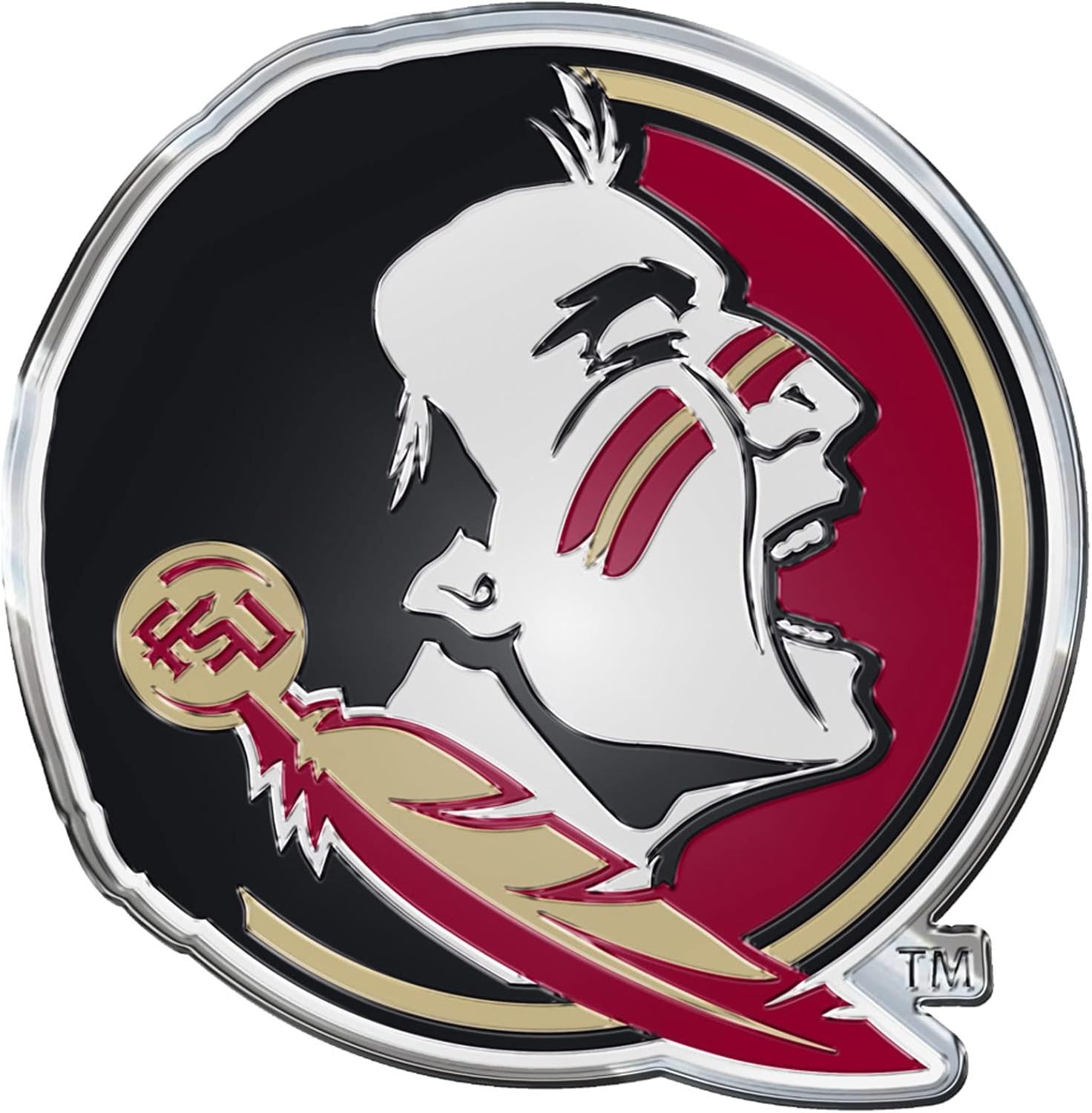 FANMATS 60522 Florida State Seminoles Heavy Duty Aluminum Embossed Color Emblem, Auto Emblem Decal