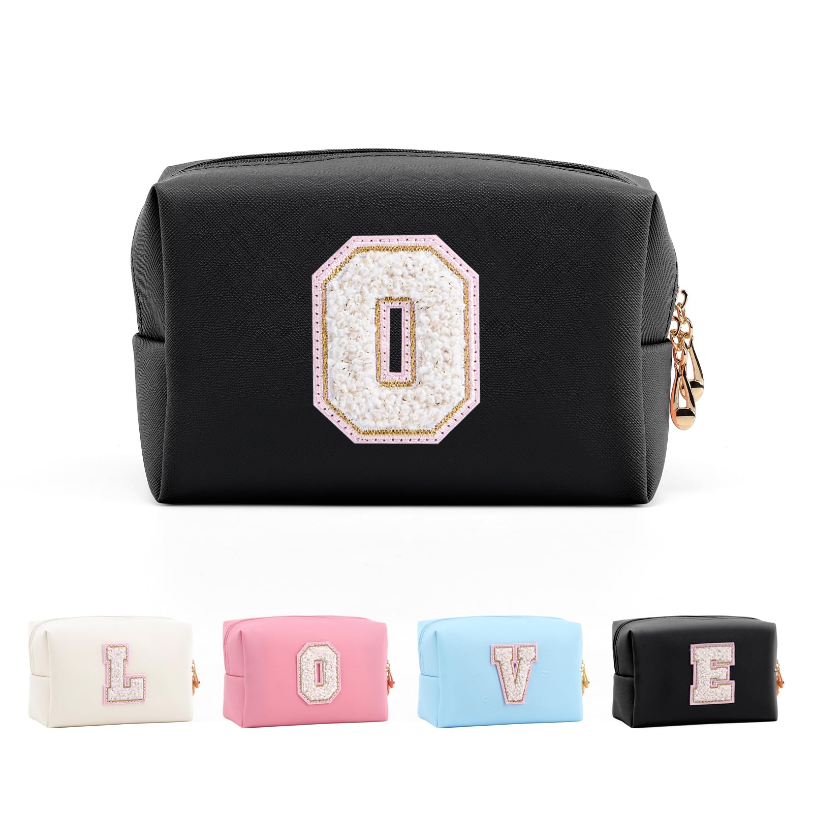 Bolsa de Maquillaje, Bolsa de Cosméticos Impermeable de Viaje, PU Cuero, Neceser de Baño, Bolsa De Aseo Y Almacenamiento para Mujer,Cosas Preppy para niñas Adolescentes (Letra A-Z) — view 90