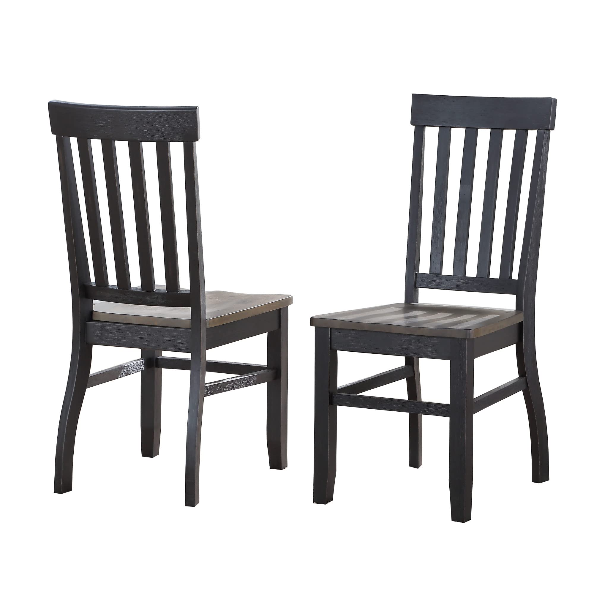 Steve Silver Raven Noir Dining Solid Wood Frame, Modern Farmhouse Style, Two-Tone Finish, Set of 2 Side Chair, Ebony