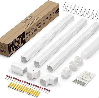 SMOQIO Mini Split Line Set Cover 3 Inch 12.5Ft, Easy to Install Lineset ...