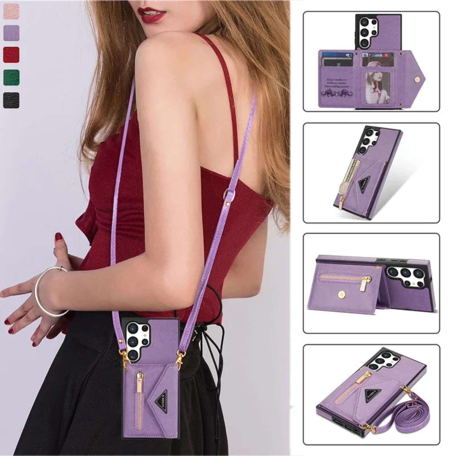 Für Samsung A72 (4G 5G) Leder-Brieftaschen-Karten-Telefonhülle (Für Samsung A72 (4G 5G)/LILA)