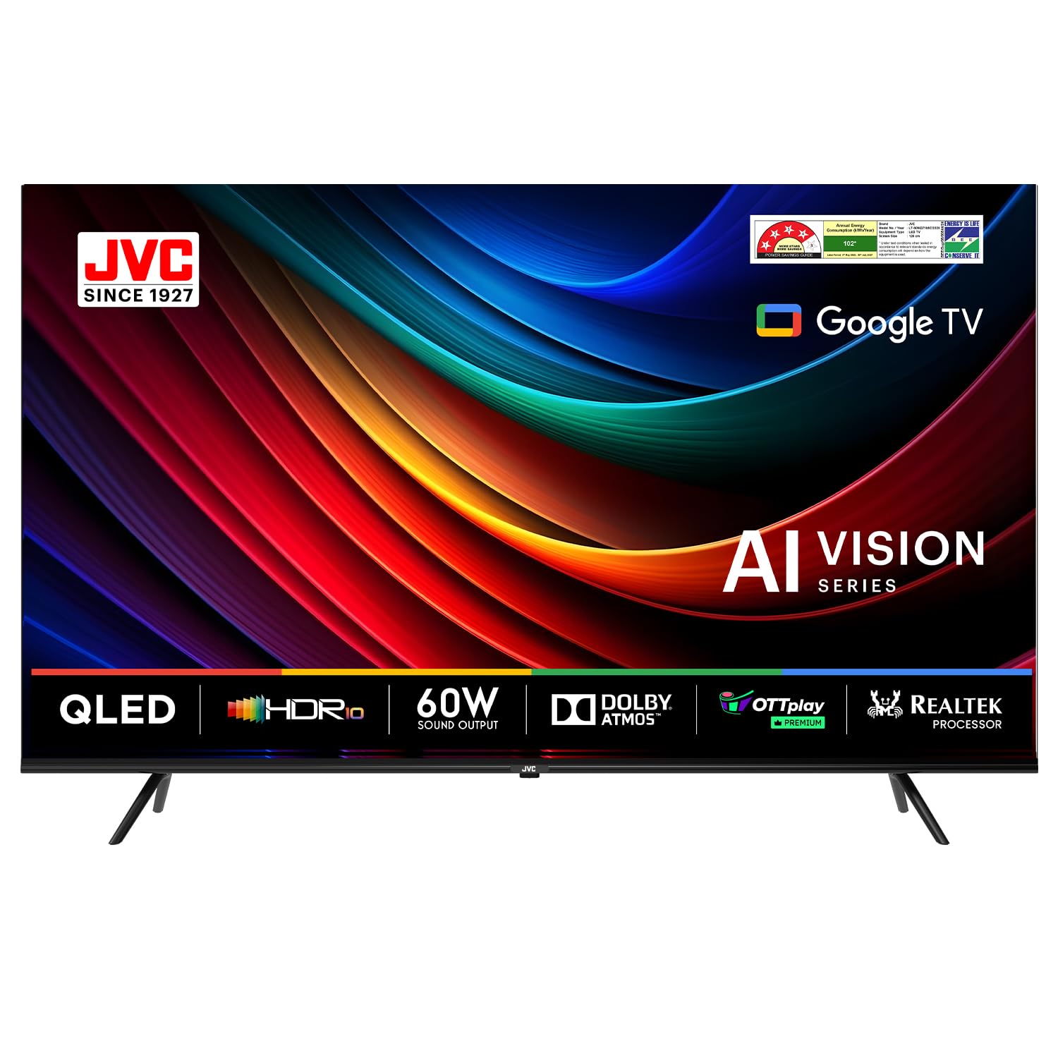 JVC 127 cm (50 inches) AI Vision Series QLED Google TV LT-50NQ7165C (Black)