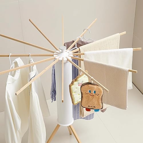 Miniatura 46 de JOOM Estante de secado de ropa con trípode, estante portátil y plegable para ahorrar espacio, estante de secado de ropa, ropa plegable, balcón