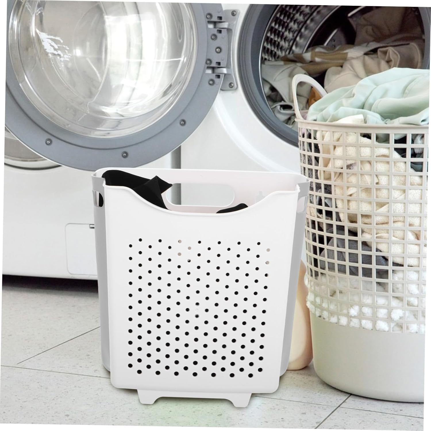 Cabilock Space Saving Wall Mounted Laundry Basket Foldable Large Storage Hamper for Bathroom Washroom Collapsible Laundry Basket Wall Mounting