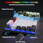BlueFinger RGB Gaming Keyboard and Backlit Mouse Combo, USB Wired, LED Gaming Set for Laptop PC Computer Game and Work (Black & White)