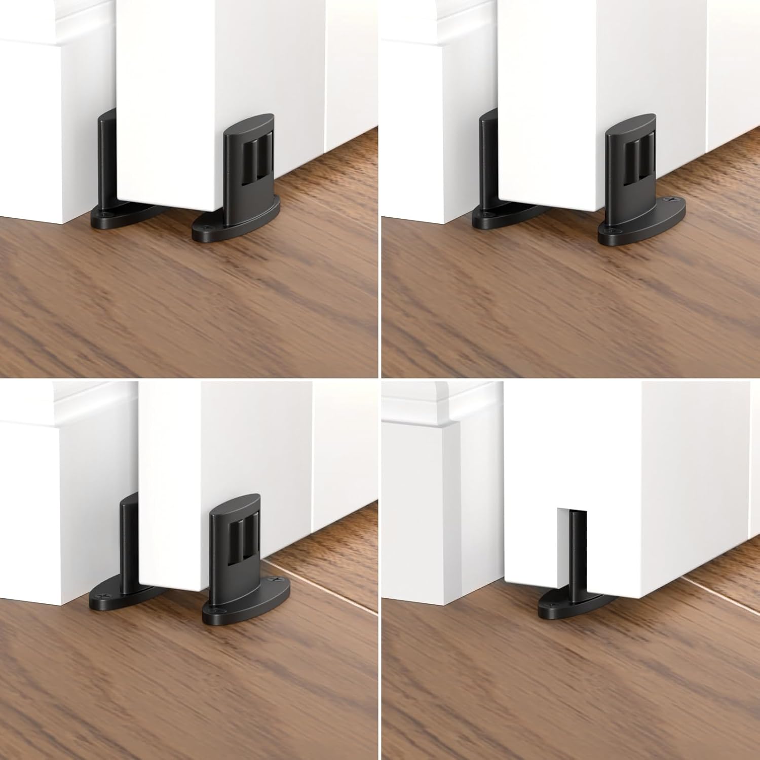 Sliding Barn Door Floor Guide for Bottom,Adjustable Wall Mounted Barn Door Guide,Flexible Double Wheel Design 4PCS,Hight 1-1/2"