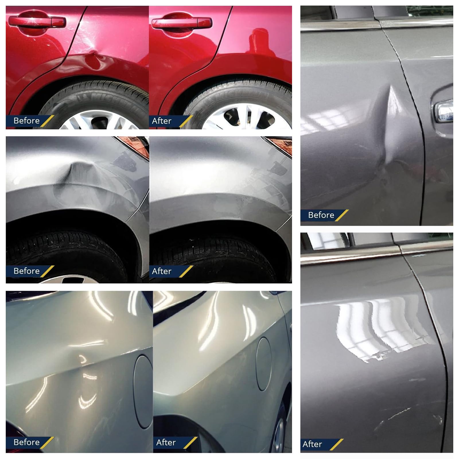 JAOGAUS Tirabolli per Carrozzeria, Levabolli Carrozzeria con Pistola per Colla, Kit Levabolli Auto Professionali con T-Ventose per Carrozzeria Auto, Ripara Ammaccature Auto per Auto/Moto