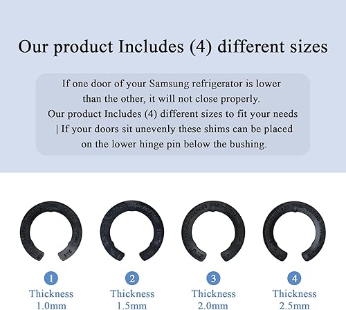 Miniatura 3 de 4 piezas mejoradas DA99-04158A Kit de ajuste de altura de la puerta del refrigerador, piezas de repuesto para Samsung 3282540, DA60-00314C