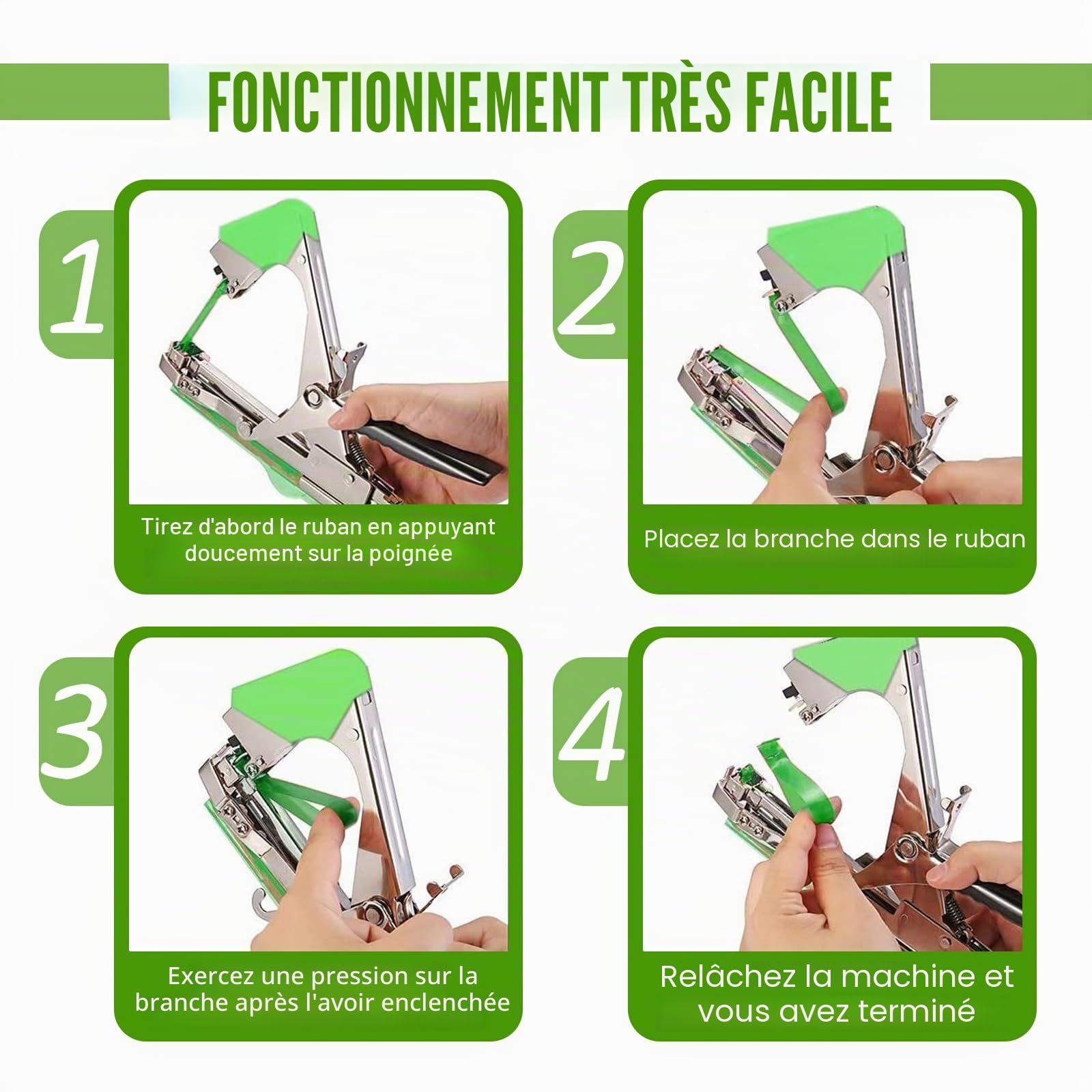 Machine À Taper Nouer Branches, Pince à Lier pour Vigne Attaches Plantes Jardin Outillage De Jardin avec 20 Rouleaux de Ruban Adhésif pour Tomates Vignobles Arbres Fruitiers Légumes Fleurs Plantes