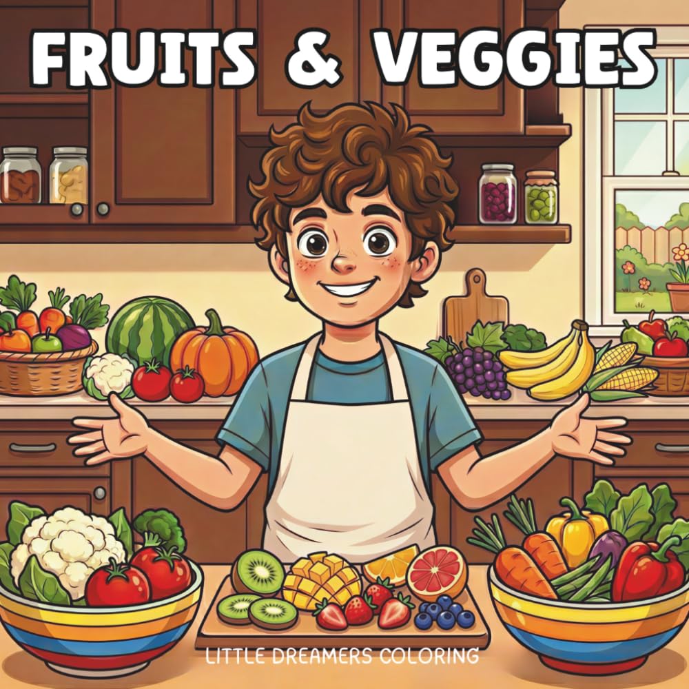 Fruits & Veggies: Fruits and Vegetables Coloring Adventure