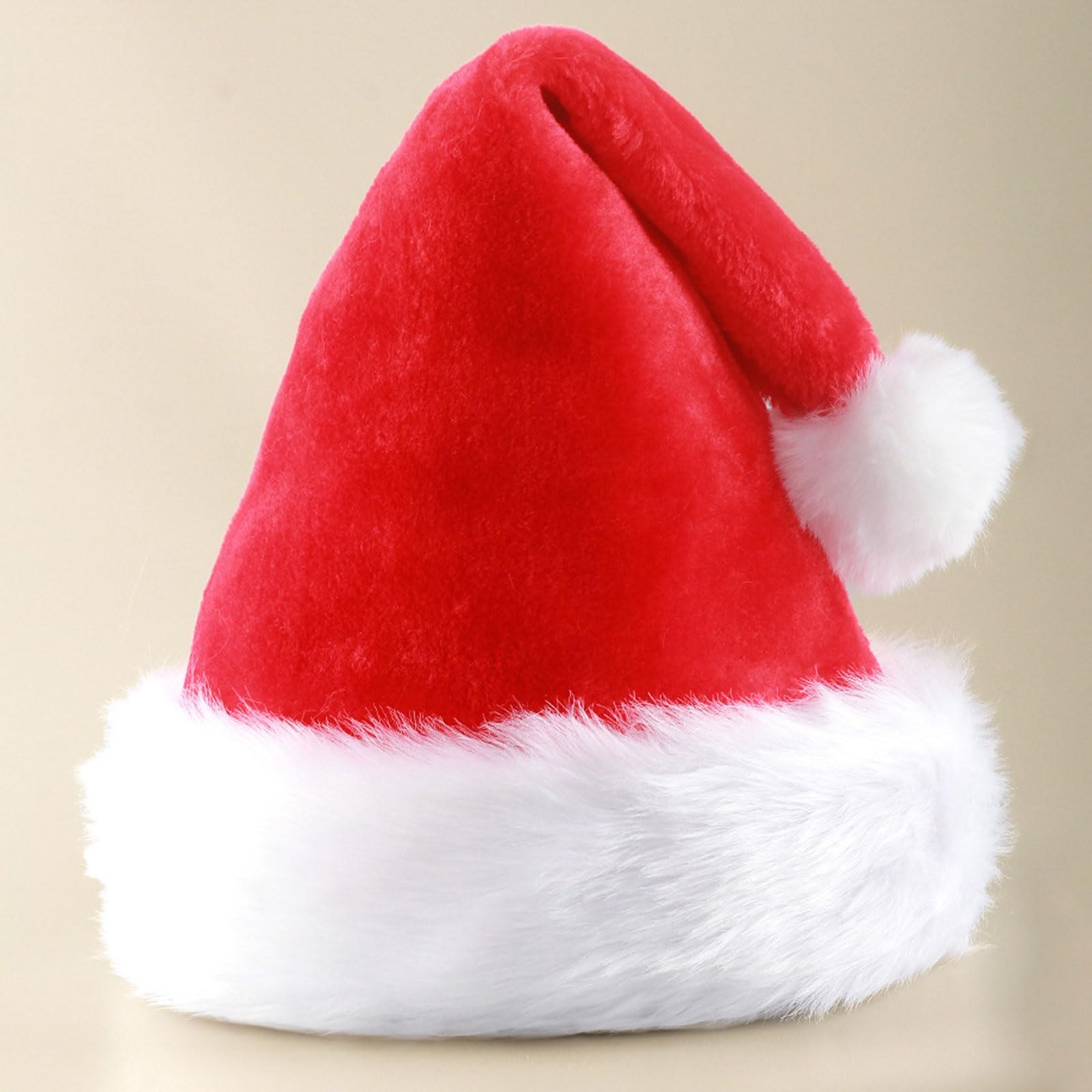 GWAWG Christmas Red Velvet Extra Thicken Holiday Headwea hat,Classic Plush Christmas Hat,Red Santa Thicken Comfortable Velvet Santa Claus hat for Unisex Soft Plush Classic Fur Xmas Holiday - Image 3