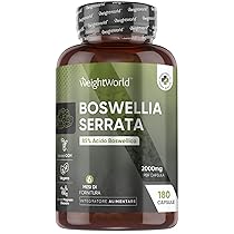 Boswellia Serrata WeightWorld, 180 Capsule Vegane (6 Mesi) da 2000mg, 85% Acidi Boswellici, Estratto 5:1, 1 Sola Capsula al Giorno, Boswellia Integratore, Privo di Magnesio Stearato e Senza Glutine