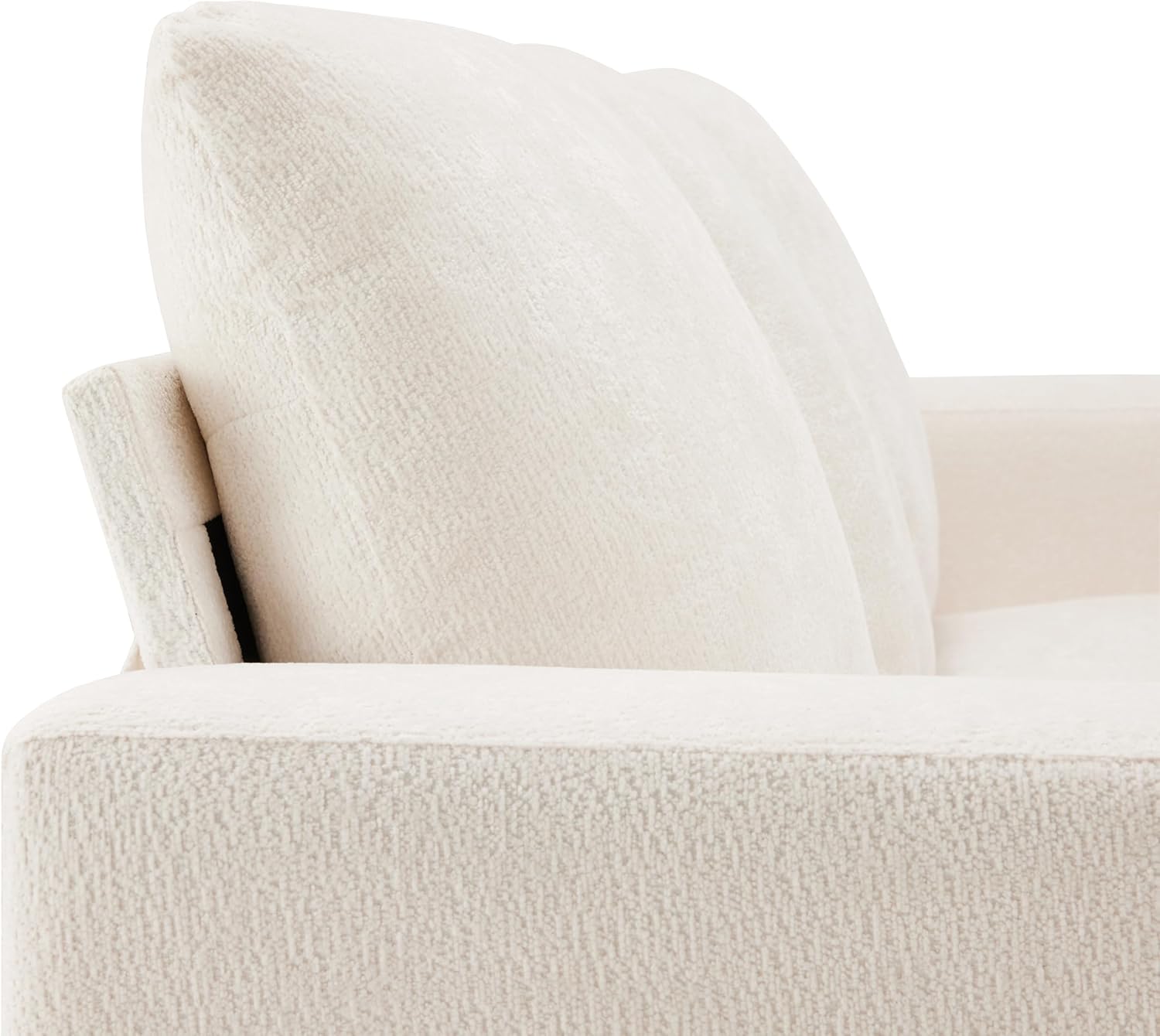 89" 3 Seater Couches for Living Room Sofas Comfy Sectional Couch with 24" Deep Seat Loveseat Sofa for Small Apartment, Cream White