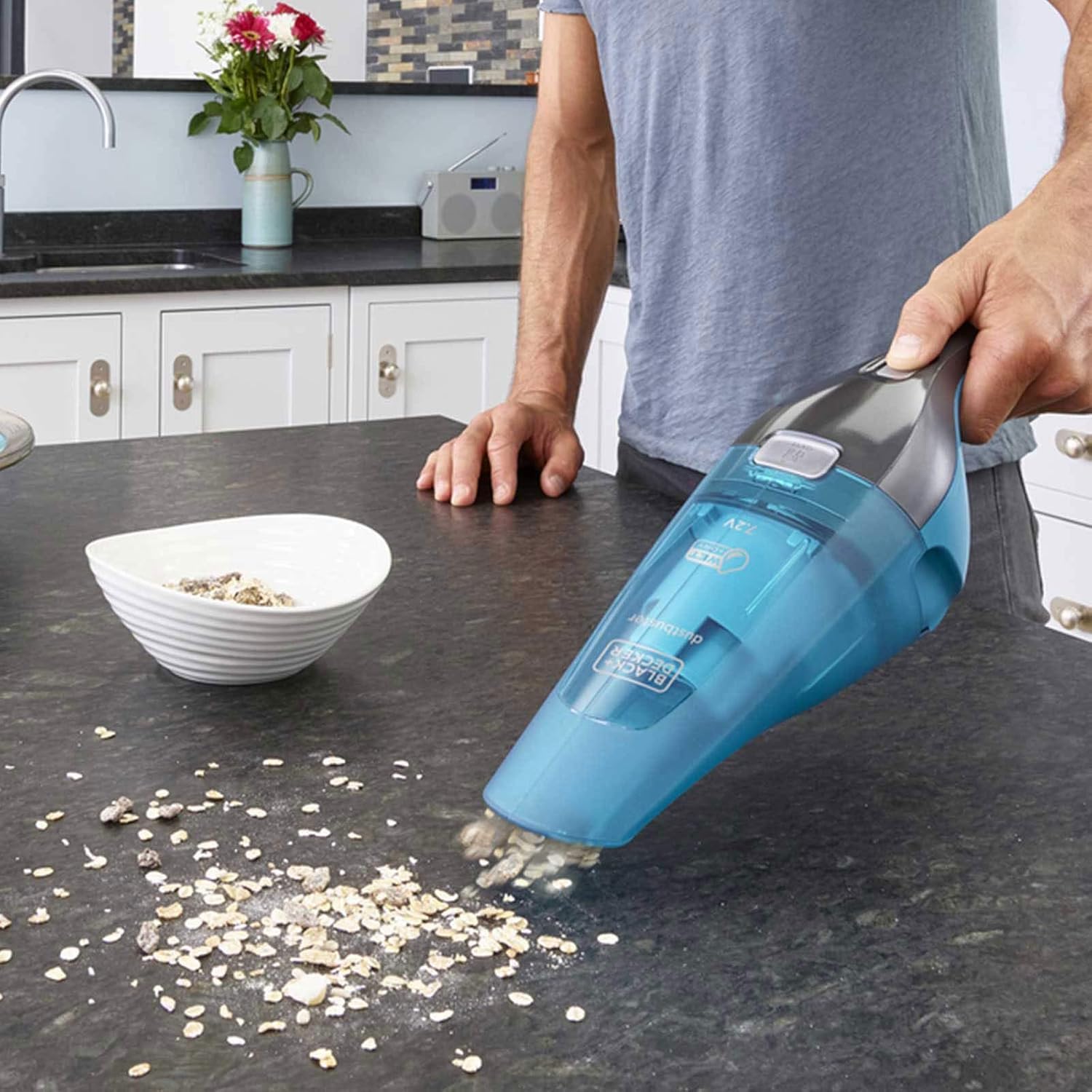BLACK+DECKER dustbuster Aspirateur à Main sans Fil 7.2V, Humide & Sec, WDC215WA-QW