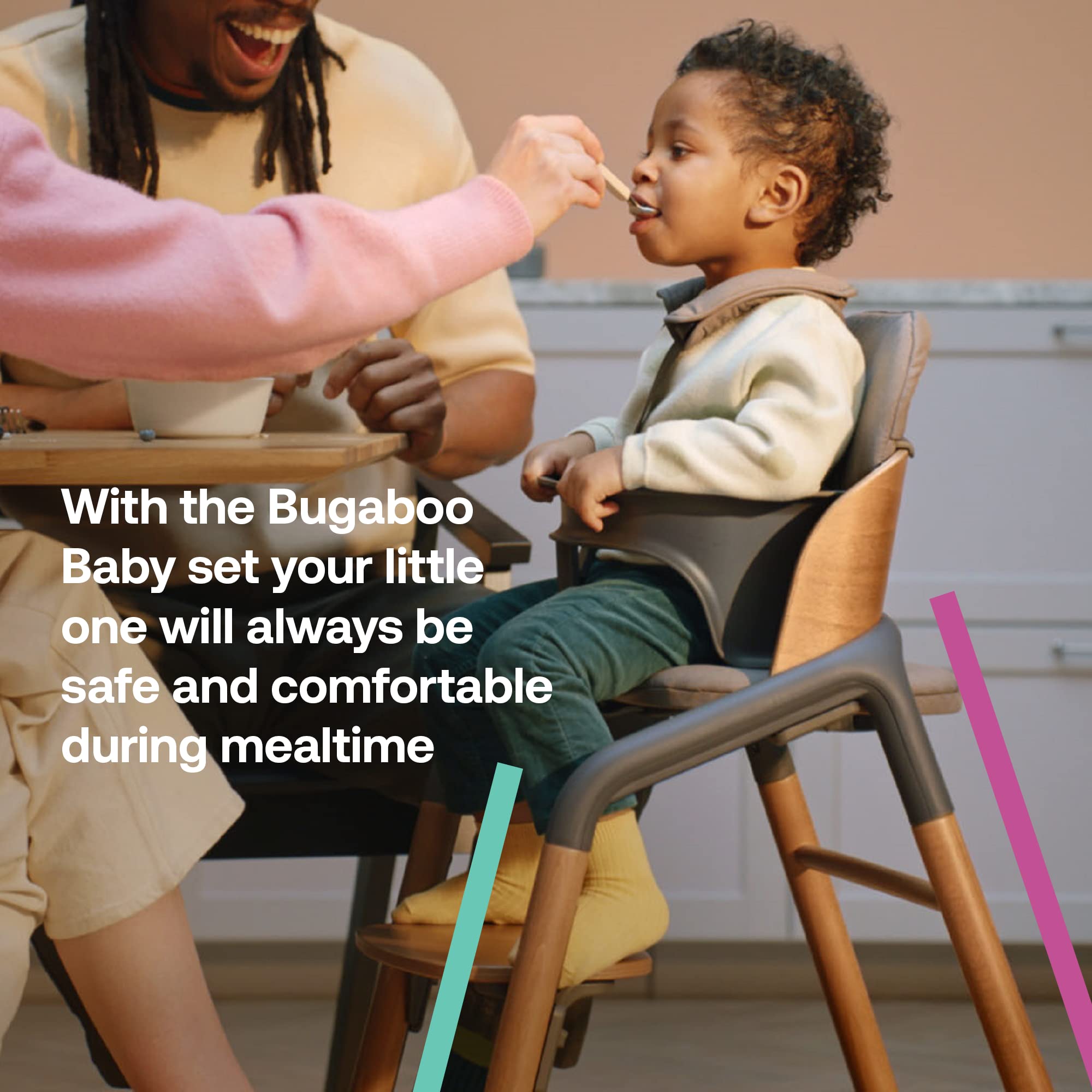 Bugaboo Giraffe Pack dla niemowląt Bugaboo Giraffe, dla niemowląt 6-36 miesięcy, 5-punktowy fotel i uprząż bezpieczeństwa, regulowany jedną ręką, wykonany z tworzywa biologicznego, szary