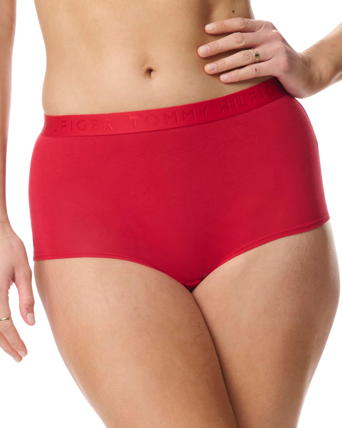 Tommy Hilfiger womens Logo Waistband Cotton Boyshort 6 Pack - Image 2