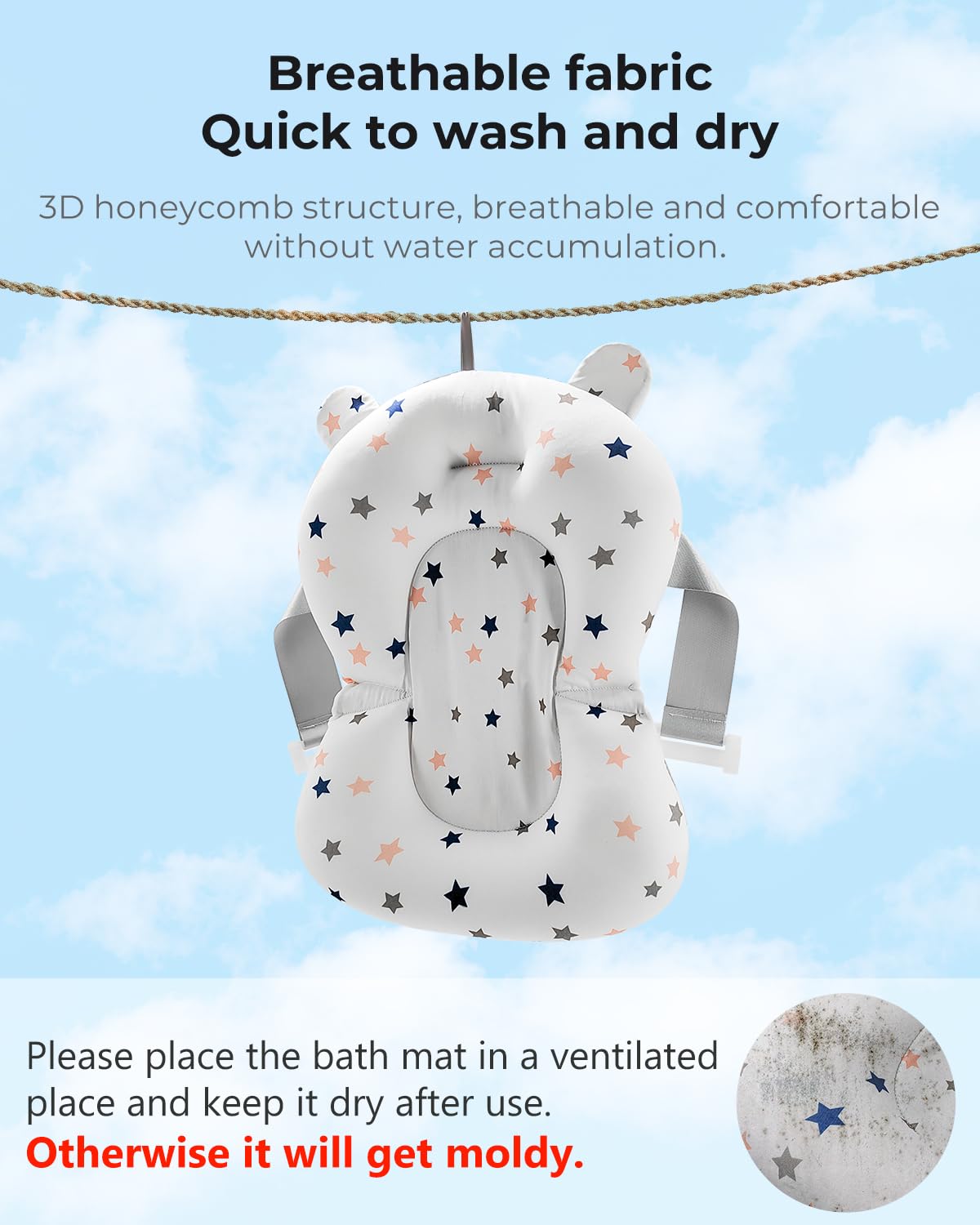 Coussin de Bain Bebe Baignoire Bebe Coussins Bain Tapis de Bain Bebe- Reducteur Baignoire pour Bebe Oreiller Portable Bain Coussin Flottant pour Bébé pour Nouveau-Né Coussin d'air Antidérapant