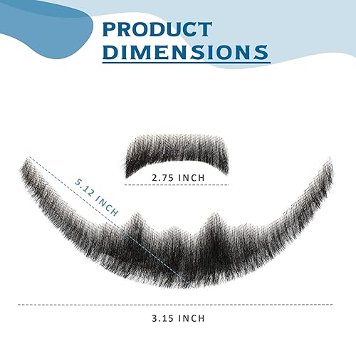 Miniatura 2 de Fanguilar 100% cabello humano atado a mano completa de encaje falso bigote de cabra, cabello humano de barba falsa maquillaje realista para