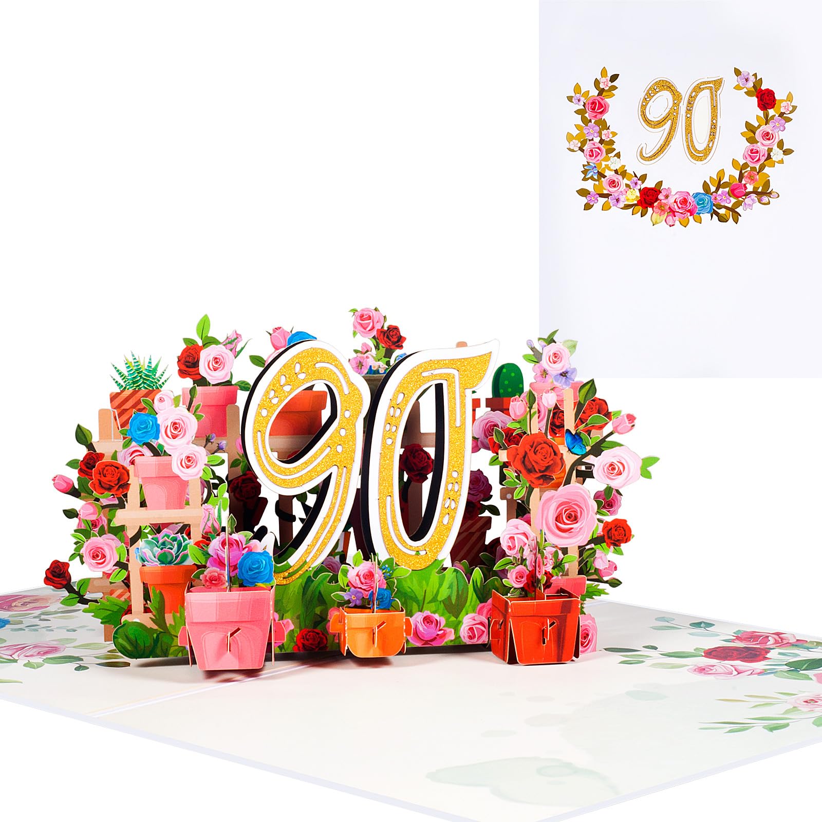 Il francese biglietto di auguri di compleanno 90 anni Immagine e Vettoriale