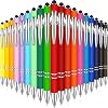 Zonon 38 Pieces Rubberized Ballpoint Pen with Stylus Tip Stylish Metal Pen Capacitive Styli with Soft Rubberized Grip, Black Ink for Most Devices(Assorted Colors)