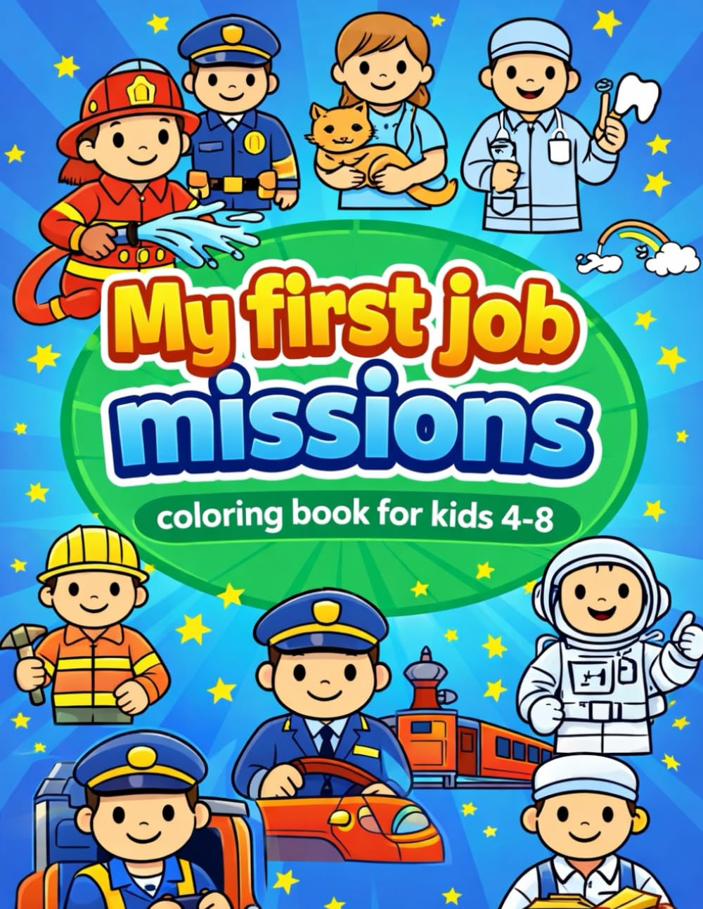 Jobs and Community Helpers Coloring Book for Kids Ages 4–8: 27 Fun and Easy Coloring Pages About Professions and Careers