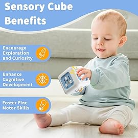 SOCBTNSO Busy Cube Toy for 1 Year Old, Montessori for 1+ Year Old, Travel Toys for Toddlers 1-3, Learning Fine Motor Skills| Birthday Gifts for 12 Months Stocking Stuffers