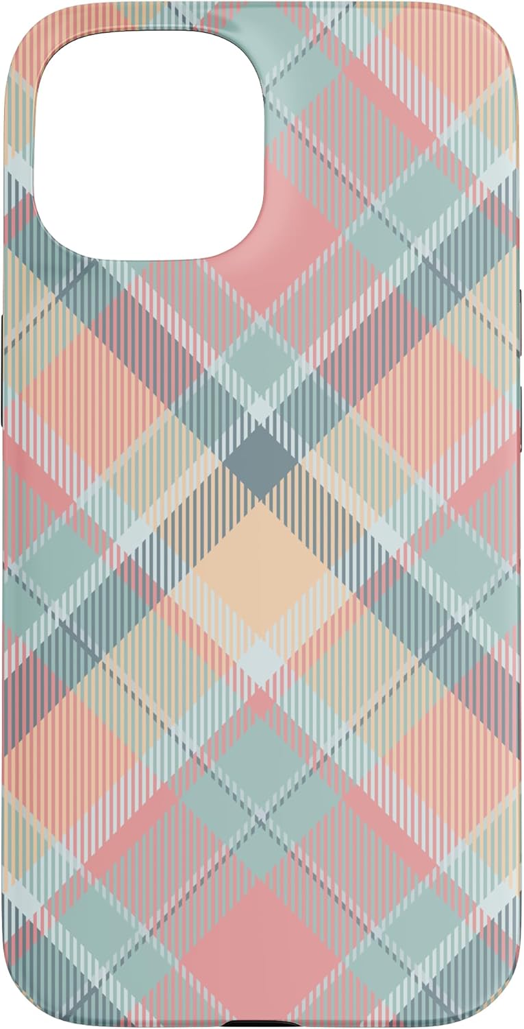 Pastel Tartan Plaid Checked Pattern Men Women Gift Case for iPhone 16 Pro Max