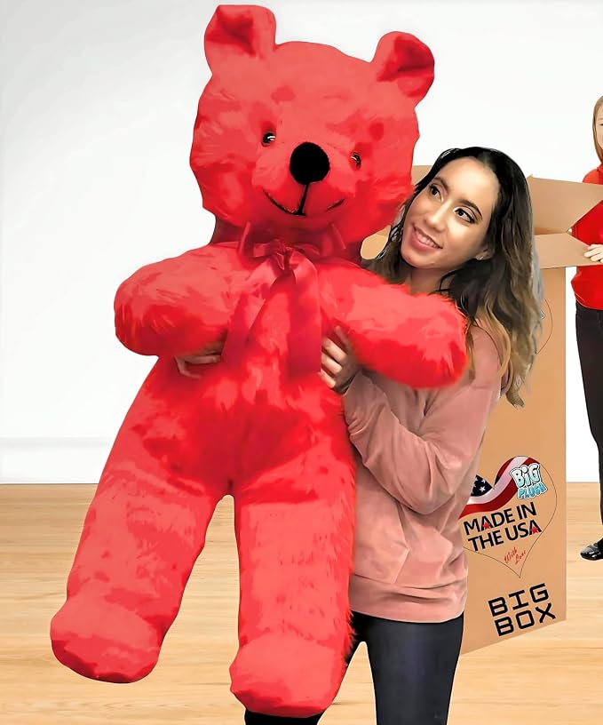 Giant Stuffed Teddy Bear, Red – 48 Inch