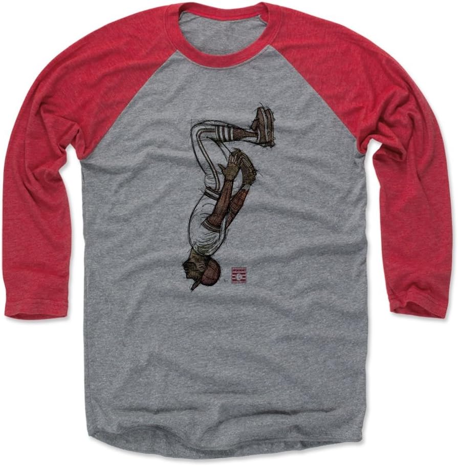 500 LEVEL Ozzie Smith 3/4 Sleeve Raglan T-Shirt - Ozzie Smith Sketch Backflip