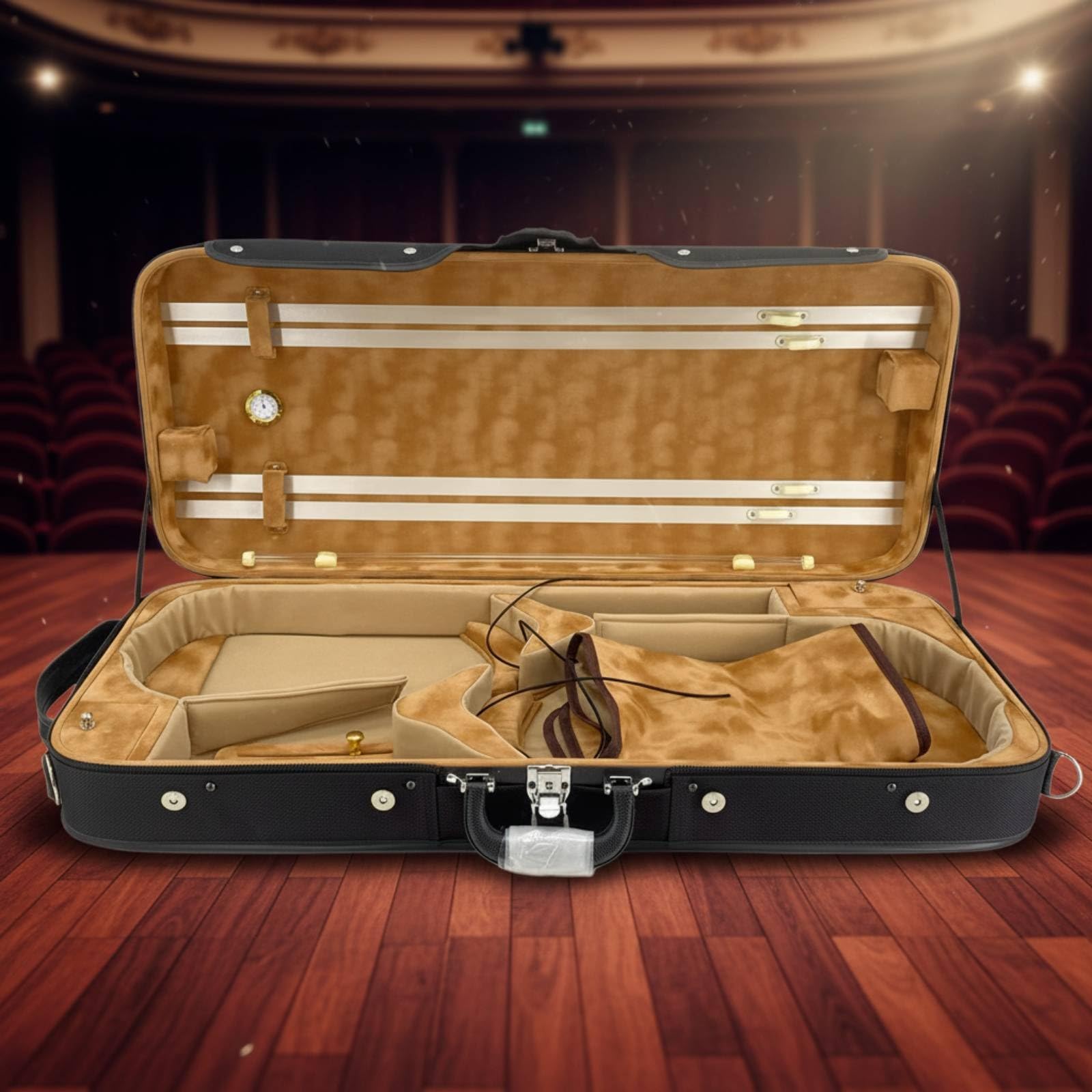 Estuche Violín Acolchado Funda Rígida Antigolpes para Viajes, Conciertos