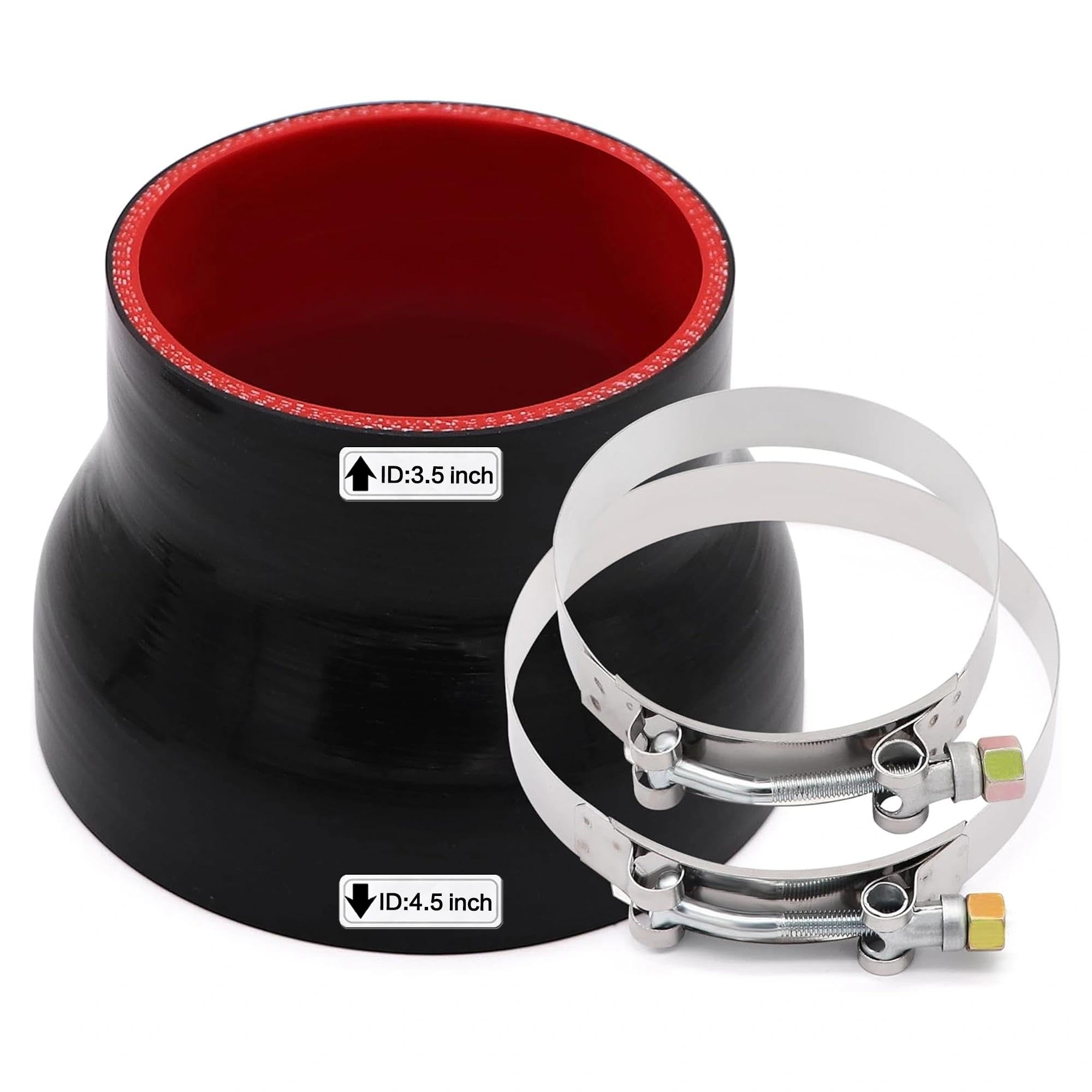ID 3.5 to 4.5 inch Silicone Coupler Straight Reducer Hose 4-Ply