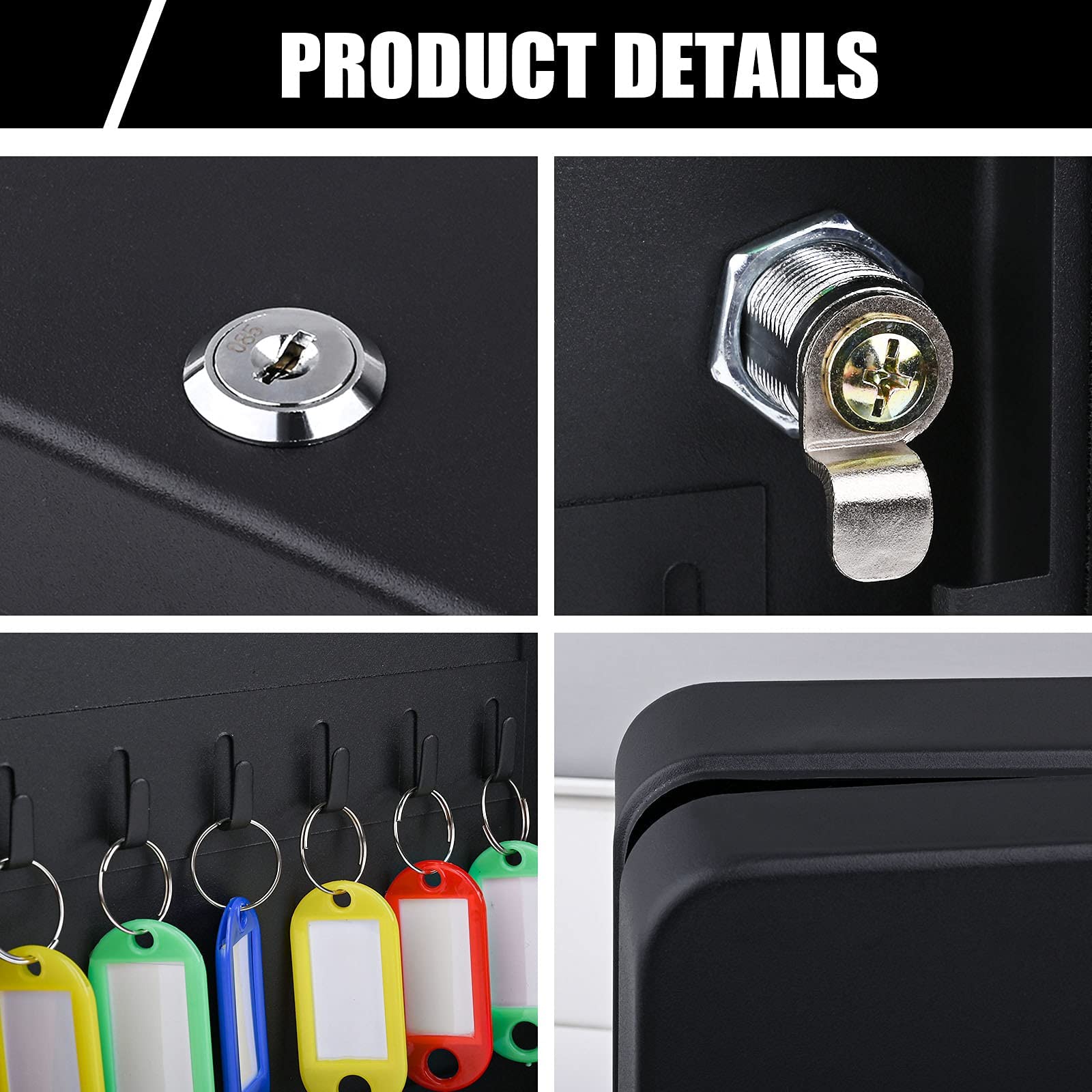 Amazon.com: Key Cabinet Wall Mount with Key Lock, 28 Key Hooks
