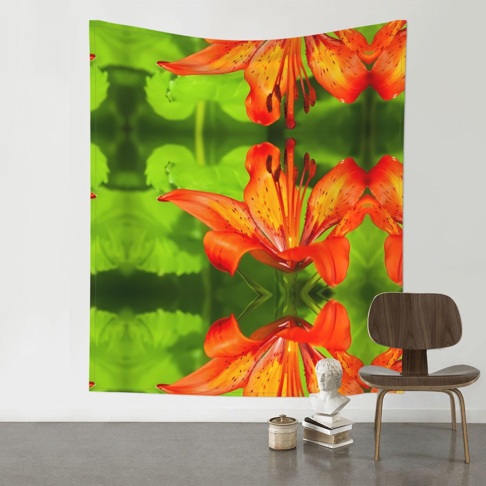 HJFCZH Tiger Lily Prints Wall Tapestry 60x51in – Boho Decor Throw for Bedroom, Dorm, Beach Cover & Picnic Blanket
