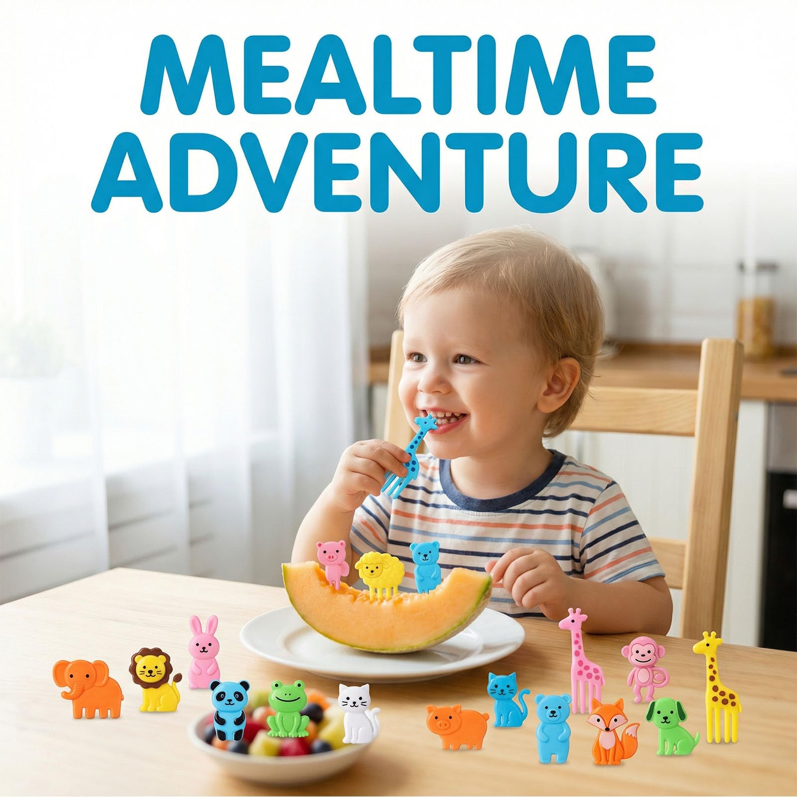 30 Pièces Fourchettes à Fruits Enfants, Fourchettes à Fruits Animaux en Plastique, Mini Fourchette à Fruits Bento de Dessin Animé, Accessoires de Pics à Gâteaux Alimentaires pour Dessert, Mixte