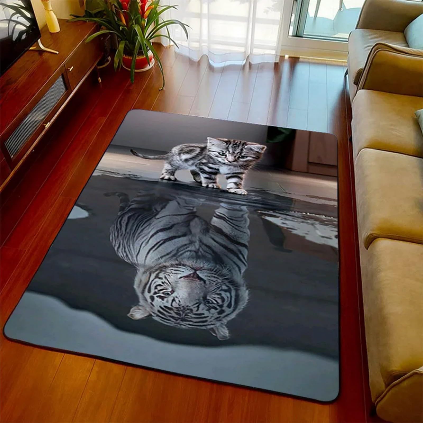 Couverture rampante tigre 3D pour créer un coin jeu dans la chambre