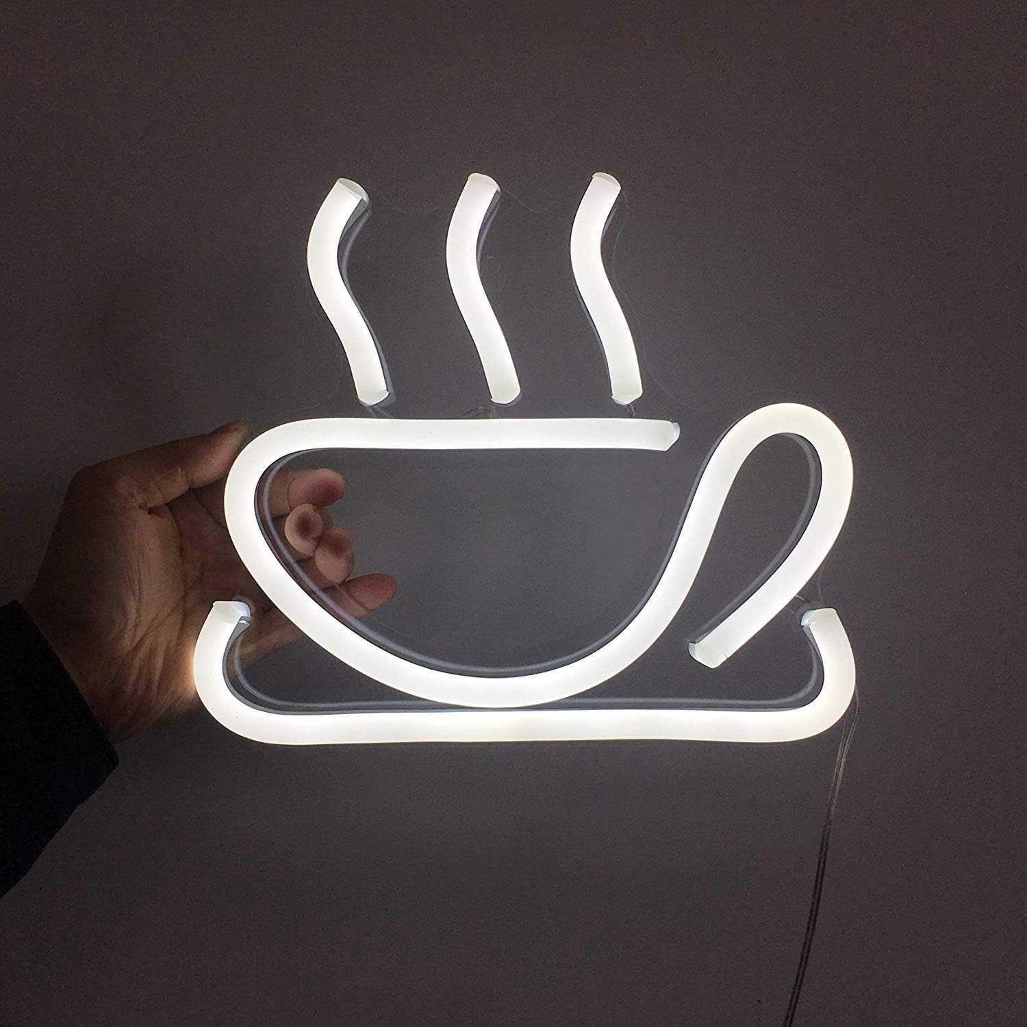 Coffee Cup Neon Sign Neon Light Sign Cafe Neon Light Sign Display Coffee Cup Logo Neon Sign Club Garrag Dealers Windows Garage Wall Sign 10''* 8.6''