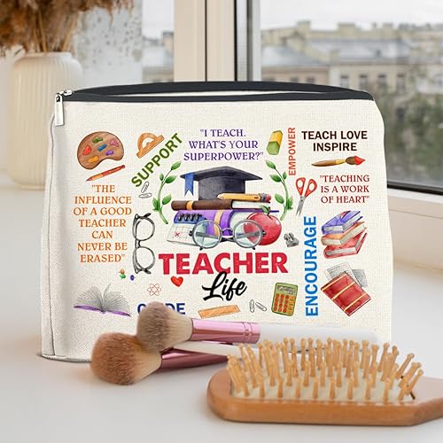 Miniatura 5 de TSUYAWU Regalos para profesores, mejor bolsa de maquillaje para profesores, regalos de agradecimiento para profesores, cumpleaños, Navidad,