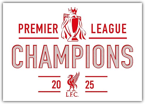Liverpool FC Wall Sticker - Premier League Champions 2025 Wall Decal (60cm width x 45cm height)