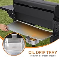 Vista 4 de Parrillas de gas de 4 quemadores, parrilla de gas propano para cocinar al aire libre, parrilla de barbacoa portátil con rejilla de hierro fundido